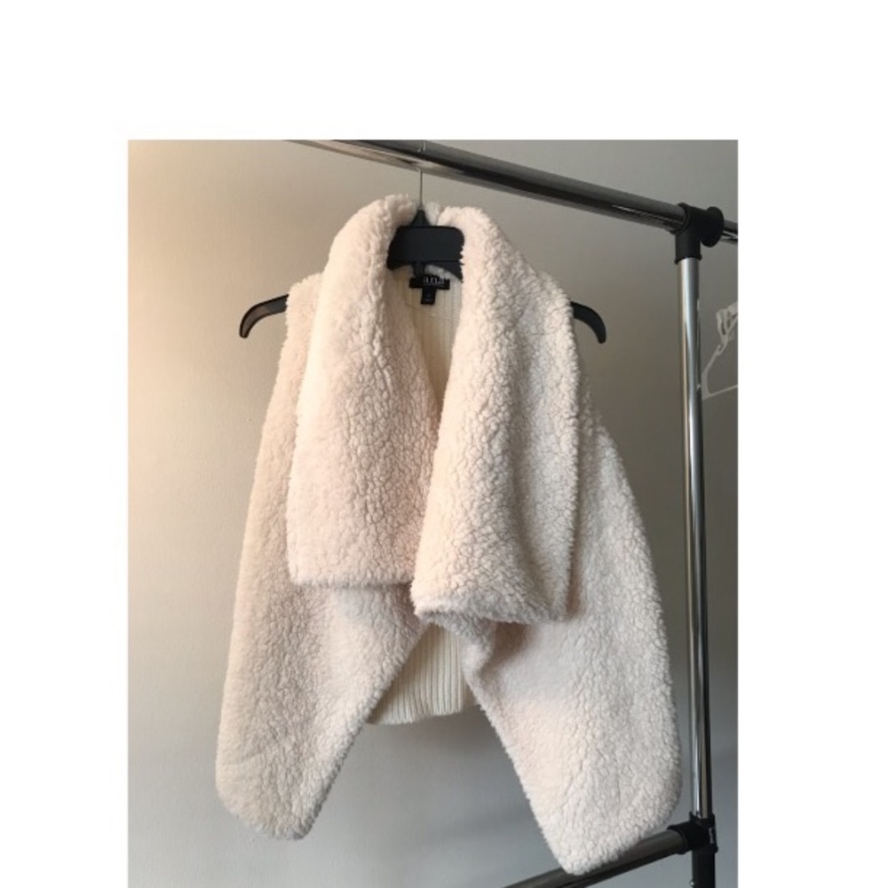 White, faux fur vest